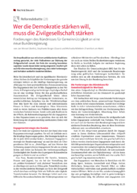 Dokument Wer die Demokratie stärken will, muss die Zivilgesellschaft stärken