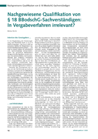 Dokument Nachgewiesene Qualifikation von § 18 BBodschG-Sachverständigen: In Vergabeverfahren irrelevant?