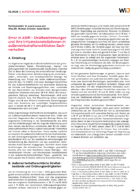 Dokument Error in AWR – Strafbestimmungen und ihre Irrtumskonstellationen in außenwirtschaftlichen Sachverhalten
