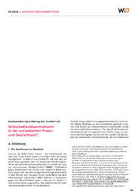 Dokument Wirtschaftsvölkerstrafrecht in der europäischen Praxis – und Deutschland?