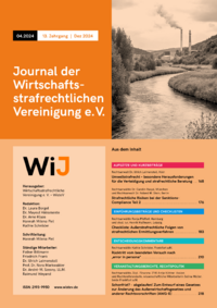 Dokument WiJ - Journal der Wirtschaftsstrafrechtlichen Vereinigung e.V. Ausgabe 04 2024