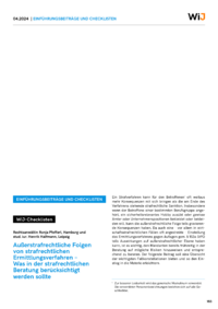 Dokument Außerstrafrechtliche Folgen von strafrechtlichen Ermittlungsverfahren