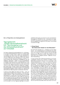 Dokument Tagungsbericht „Junges Wirtschaftsstrafrecht 6.0 – die Klimakrise und das Wirtschaftsstrafrecht”