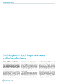 Dokument Zukünftige Gefahr durch Temperaturextreme und Luftverschmutzung