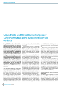 Dokument Gesundheits- und Umweltauswirkungen der Luftverschmutzung sind europaweit nach wie vor hoch