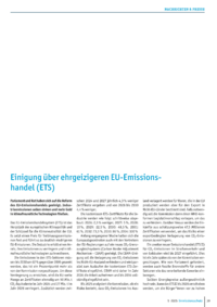 Dokument Einigung über ehrgeizigeren EU-Emissionshandel (ETS)