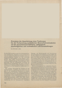 Dokument Prinzipien der Ausarbeitung eines Textkorpus für die Vorbereitung ausländischer Deutschlehrerstudenten auf die sprachwissenschaftlichen, pädagogisch-psychologischen und methodischen Lehrveranstaltungen