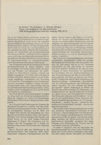 Dokument G. Michel / Th. Schippan / L. Wilske (Hrsg.): Texte und Aufgaben zur Sprachtheorie