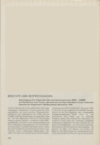 Dokument Jahrestagung der bilateralen Germanistenkommission DDR – UdSSR und Konferenz zum Thema „Sprachnorm und Sprachfunktion in der deutschen Sprache der Gegenwart“ Moskau/Minsk November 1978