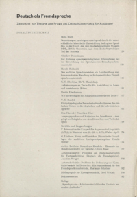 Dokument Inhaltsverzeichnis