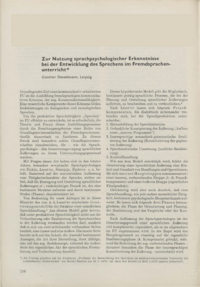 Dokument Zur Nutzung sprachpsychologischer Erkenntnisse bei der Entwicklung des Sprechens im Fremdsprachenunterricht