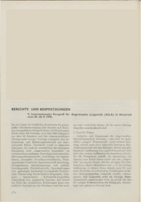 Dokument V. Internationaler Kongre&szlig; f&uuml;r Angewandte Linguistik (AILA) in Montreal vom 20.-26.8.1978