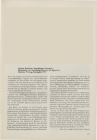 Dokument Jochen Rehbein: Komplexes Handeln - Elemente zur Handlungstheorie der Sprache