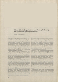 Dokument Hierarchische Organisation und Phasengliederung dre spontanen Sprachproduktion