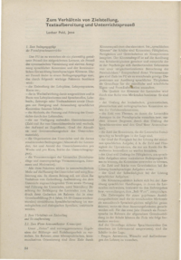 Dokument Zum Verh&auml;ltnis von Zielstellung, Textaufarbeitung und Unterrichtsproze&szlig;