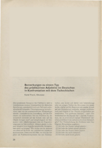 Dokument Bemerkungen zu einem Typ des pr&auml;dikativen Adjektivs im Deutschen in Konfrontation mit dem Tschechischen