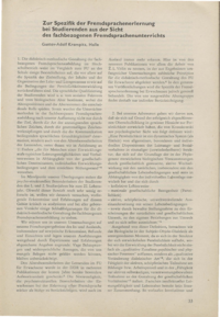 Dokument Zur Spezifik der Fremdsprachenerlernung bei Studierenden aus der Sicht des fachbezogenen Fremdsprachenunterrichts