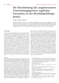 Dokument Die Bestimmung des angemessenen Verrechnungspreises expliziter Garantien in der Betriebsprüfungspraxis