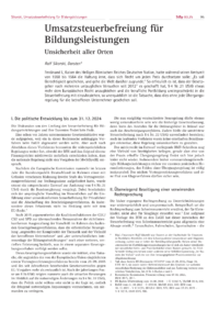 Dokument Umsatzsteuerbefreiung für Bildungsleistungen