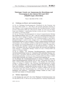 Dokument Thüringer Besoldungs- und Versorgungsanpassungsgesetz 2024/2025