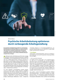 Dokument Psychische Arbeitsbelastung optimieren durch vorbeugende Arbeitsgestaltung