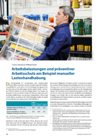Dokument Arbeitsbelastungen und präventiver Arbeitsschutz am Beispiel manueller Lastenhandhabung