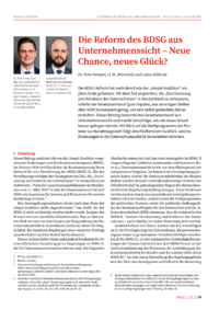 Dokument Die Reform des BDSG aus Unternehmenssicht – Neue Chance, neues Glück?