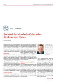 Dokument Rechtssicher durch die Cyberkrise: Struktur statt Chaos