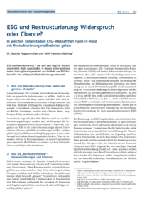 Dokument ESG und Restrukturierung: Widerspruch oder Chance?