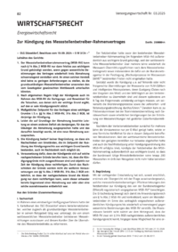 Dokument Zur Kündigung des Messstellenbetreiber-Rahmenvertrages