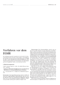 Dokument Verfahren vor dem EGMR