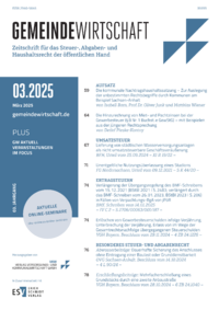 Dokument Zeitschrift Gemeindewirtschaft (GW) Ausgabe 03 2025