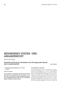 Dokument Dauerhafte Sicherung des Anschlusses ohne Eintragung einer Baulast oder Grunddienstbarkeit