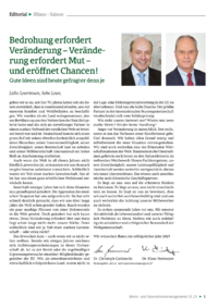 Dokument Bedrohung erfordert Veränderung – Veränderung erfordert Mut – und eröffnet Chancen!
