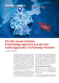 Dokument Ein Jahr neues soziales Entschädigungsrecht aus der Verwaltungspraxis in Schleswig-Holstein
