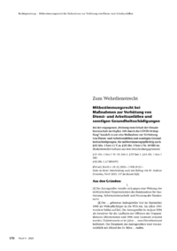 Dokument Mitbestimmungsrecht bei Maßnahmen zur Verhütung von Dienst- und Arbeitsunfällen und sonstigen Gesundheitsschädigungen