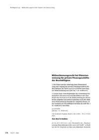 Dokument Mitbestimmungsrecht bei Dienstanweisung für private Finanzgeschäfte der Beschäftigten