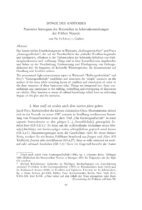 Dokument Dinge des Anstoßes. Narrative Strategien des Materiellen in Schwanksammlungen der Frühen Neuzeit
