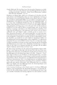 Dokument Claudia Hillebrandt: Mit den Ohren lesen. Zur akustischen Dimension von schriftfixierter Lyrik und zu drei Stationen einer Sprachklanggeschichte der deutschsprachigen Lyrik (Klaj – Klopstock – Tieck)
