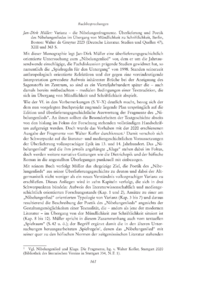 Dokument Jan-Dirk Müller: Varianz – die Nibelungenfragmente. Überlieferung und Poetik des Nibelungenliedes im Übergang von Mündlichkeit zu Schriftlichkeit