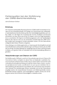 Dokument Fehlerquellen bei der Einführung der CSRD-Berichterstattung