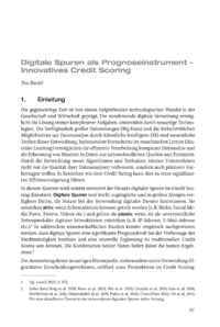 Dokument Digitale Spuren als Prognoseinstrument – Innovatives Credit Scoring