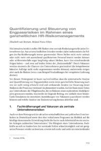 Dokument Quantifizierung und Steuerung von Engpassrisiken im Rahmen eines ganzheitlichen HR-Risikomanagements