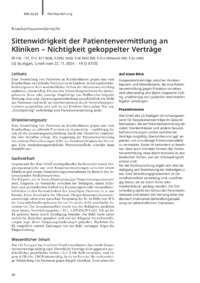 Dokument Sittenwidrigkeit der Patientenvermittlung an Kliniken – Nichtigkeit gekoppelter Verträge