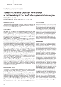 Dokument Kartellrechtliche Grenzen komplexer arbeitsvertraglicher Aufhebungsvereinbarungen