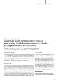Dokument Abschluss eines Versorgungsvertrages – Ablehnung durch Krankenkassenverbände – sozialgerichtlicher Rechtsschutz