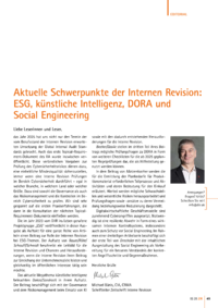 Dokument Aktuelle Schwerpunkte der Internen Revision: ESG, künstliche Intelligenz, DORA und Social Engineering