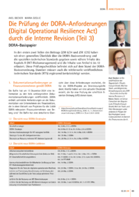 Dokument Die Prüfung der DORA-Anforderungen (Digital Operational Resilience Act) durch die Interne Revision (Teil 3)