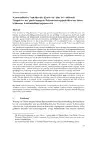 Dokument Kommunikative Praktiken des Genderns – eine interaktionale Perspektive auf genderbezogene Referenzierungspraktiken und deren inhärentes Kontextualisierungspotenzial