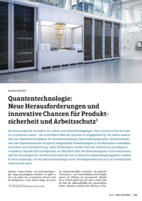 Dokument Quantentechnologie: Neue Herausforderungen und innovative Chancen für Produktsicherheit und Arbeitsschutz